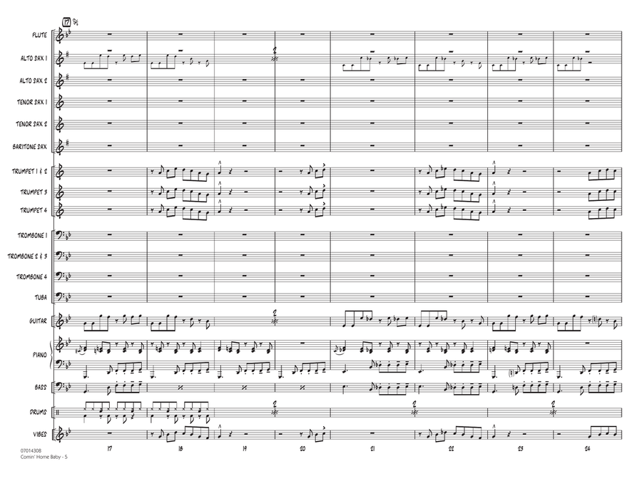 Comin' Home Baby (arr. Rick Stitzel) - Conductor Score (Full Score) Jazz Ensemble scores gallery preview page 4