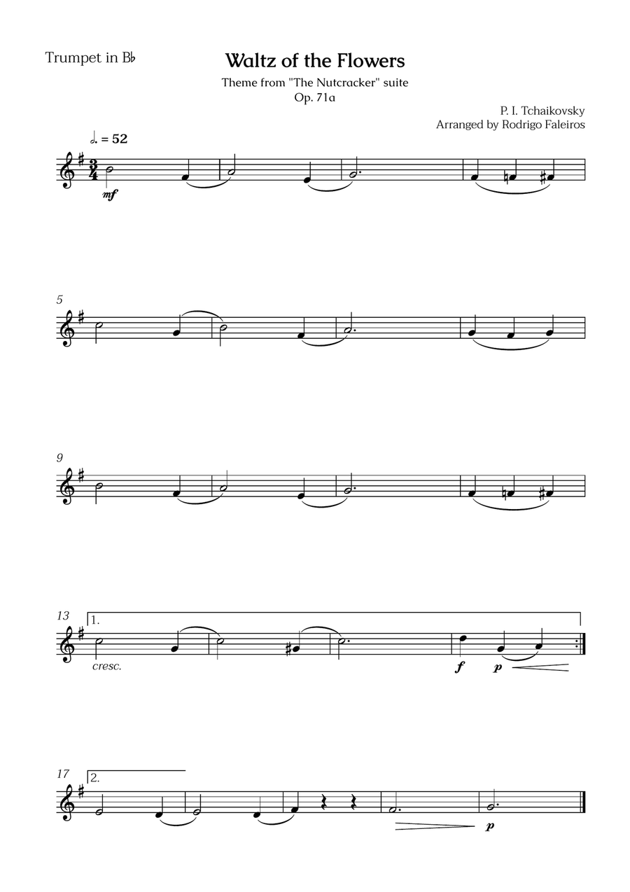 Waltz of the Flowers (trumpet and tuba) - for beginners Brass Duet scores gallery preview page 2