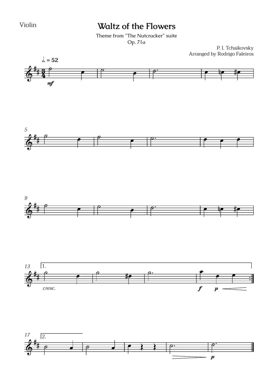 Waltz of the Flowers (violin and viola) - for beginners (with chords) String Duet scores gallery preview page 2