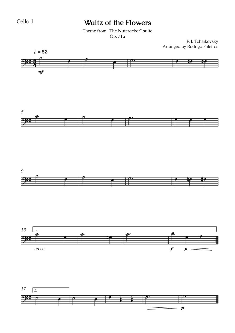 Waltz of the Flowers (2 cellos) - for beginners String Duet scores gallery preview page 2
