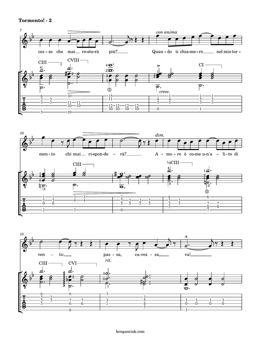 Tormento! (for Voice & Guitar) Chamber Music scores gallery preview page 4