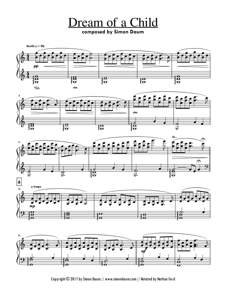Dream of a Child Dream of a Child Chamber Music scores gallery preview page 1