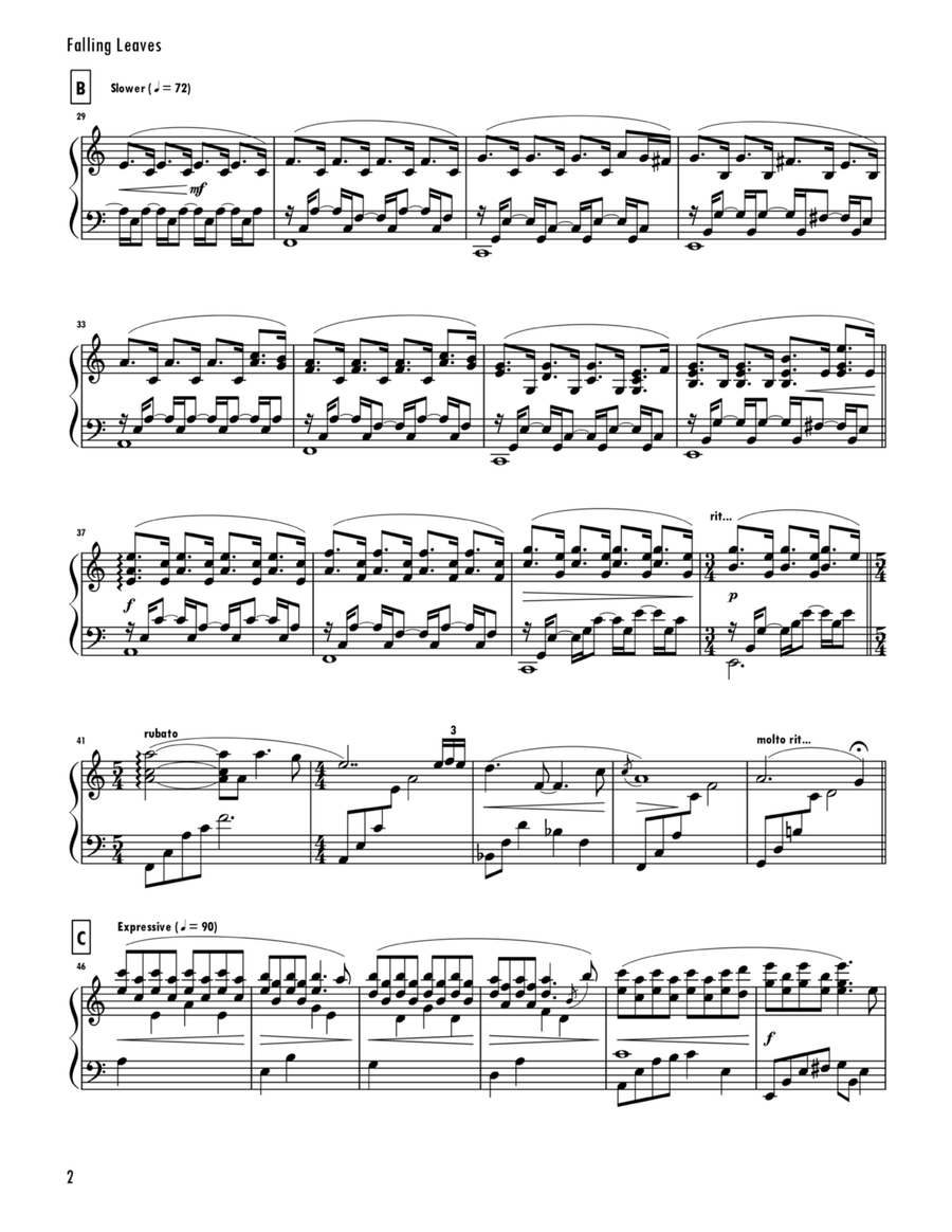 Falling Leaves Falling Leaves Piano Solo scores gallery preview page 2