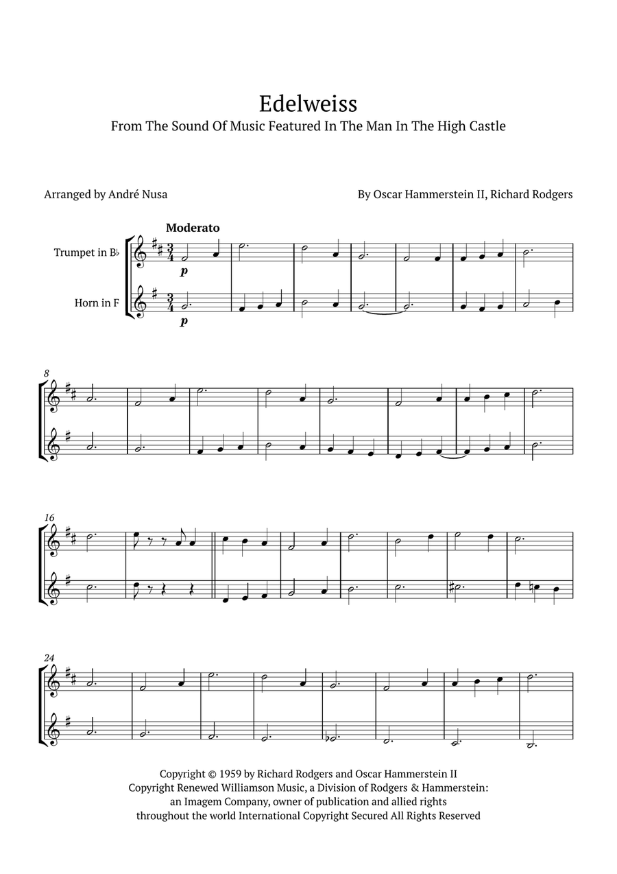 Edelweiss Brass Duet scores gallery preview page 1