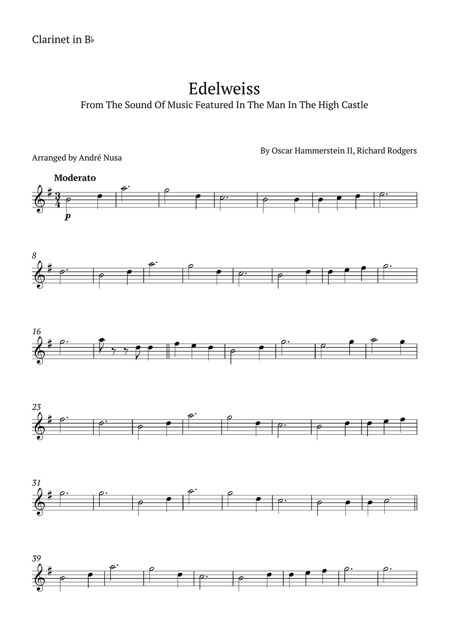 Edelweiss B-Flat Clarinet scores gallery preview page 3
