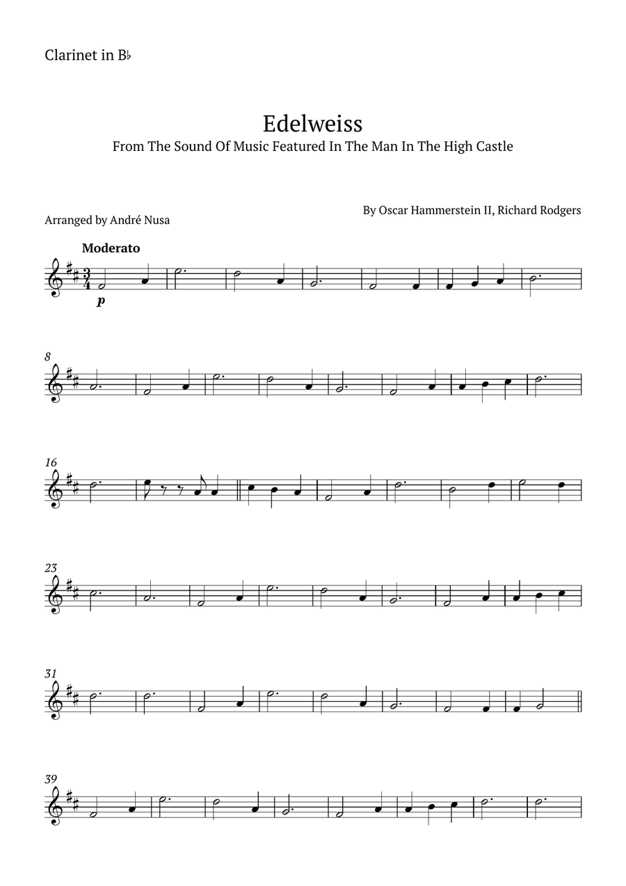 Edelweiss B-Flat Clarinet scores gallery preview page 3