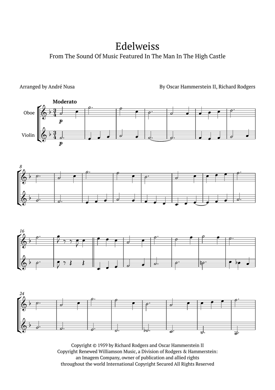 Edelweiss Oboe scores gallery preview page 1