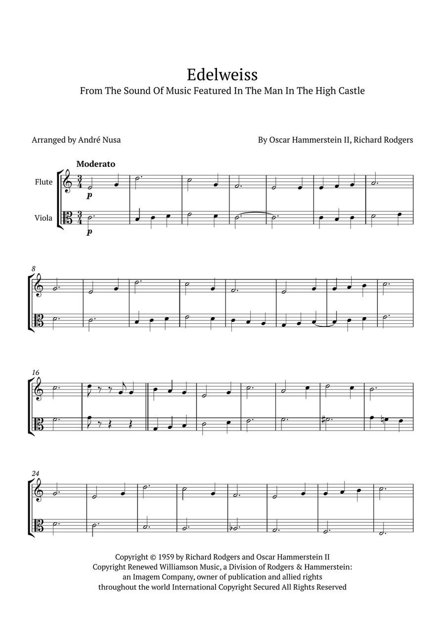 Edelweiss Flute scores gallery preview page 1