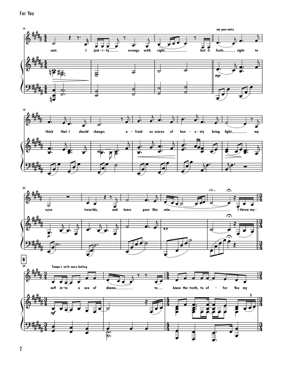 For You Piano, Vocal scores gallery preview page 2