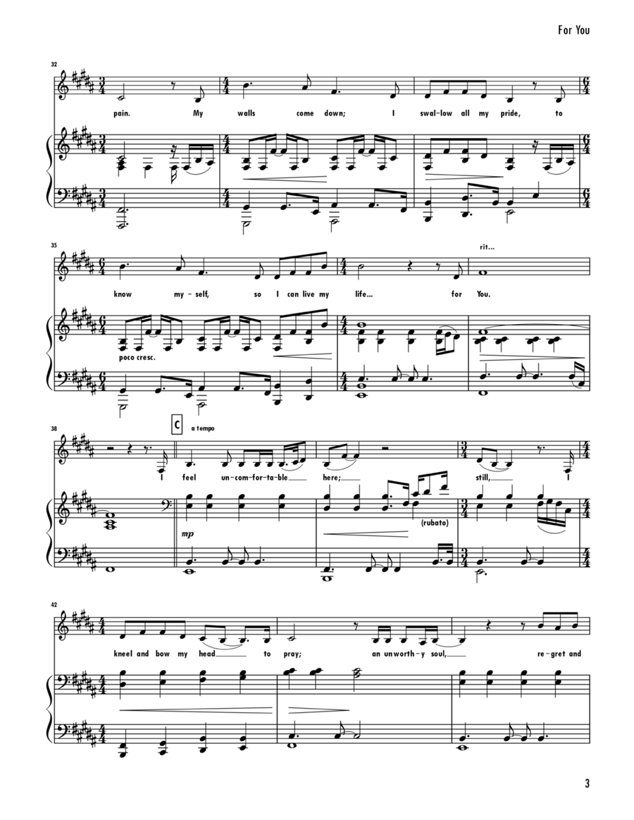 For You Piano, Vocal scores gallery preview page 3