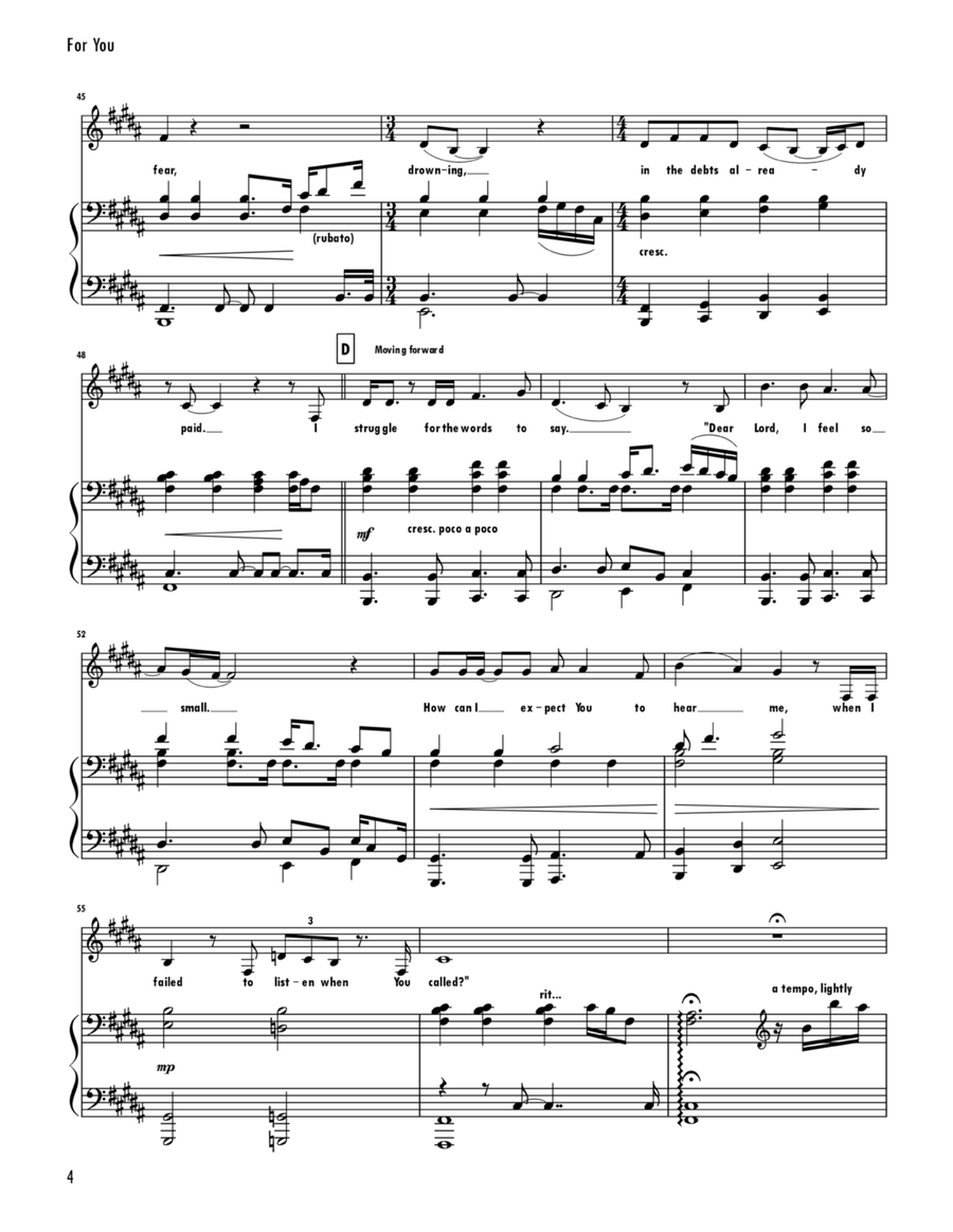 For You Piano, Vocal scores gallery preview page 4