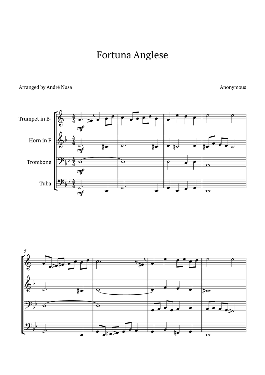 Fortuna Anglese Brass Quartet scores gallery preview page 1