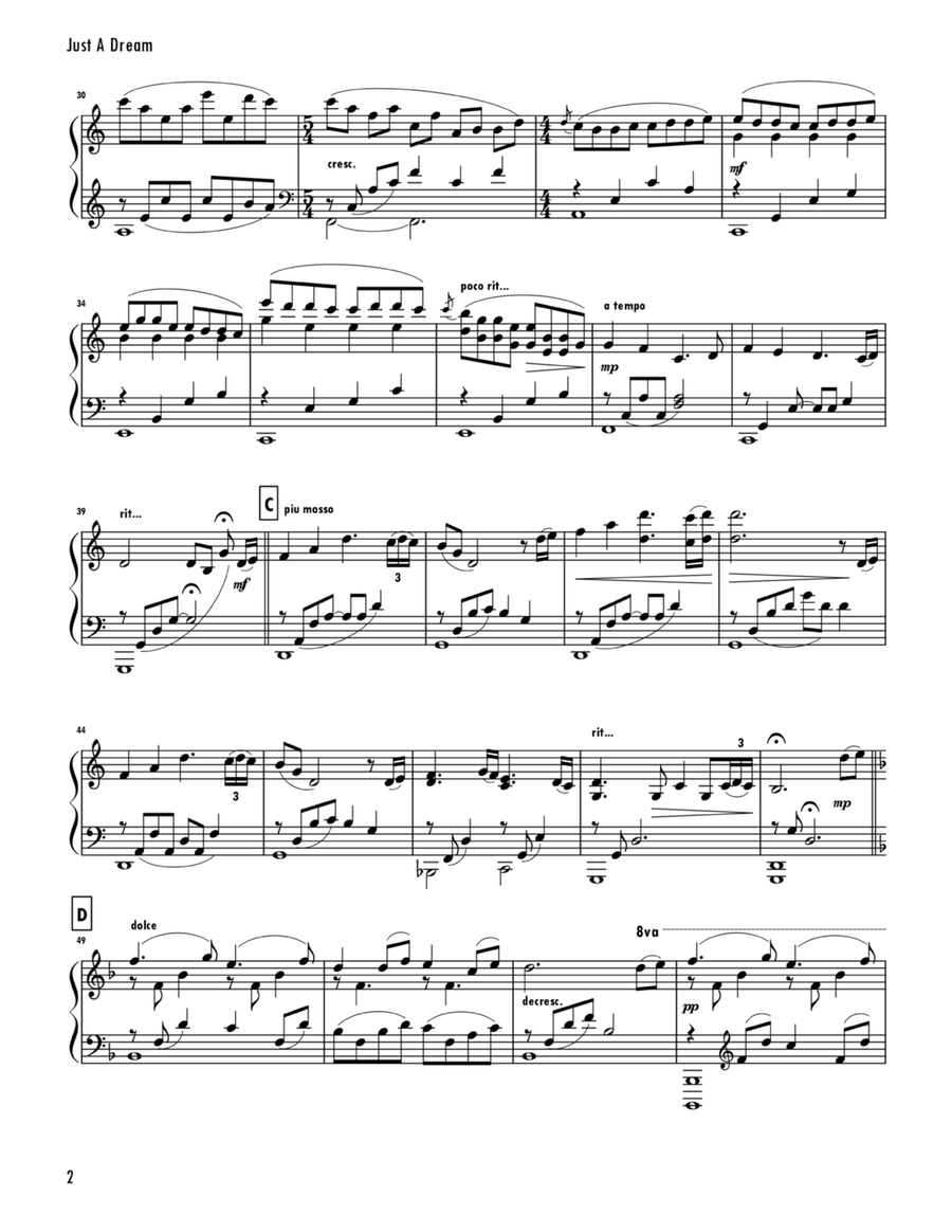 Just a Dream Just a Dream Piano Solo scores gallery preview page 2