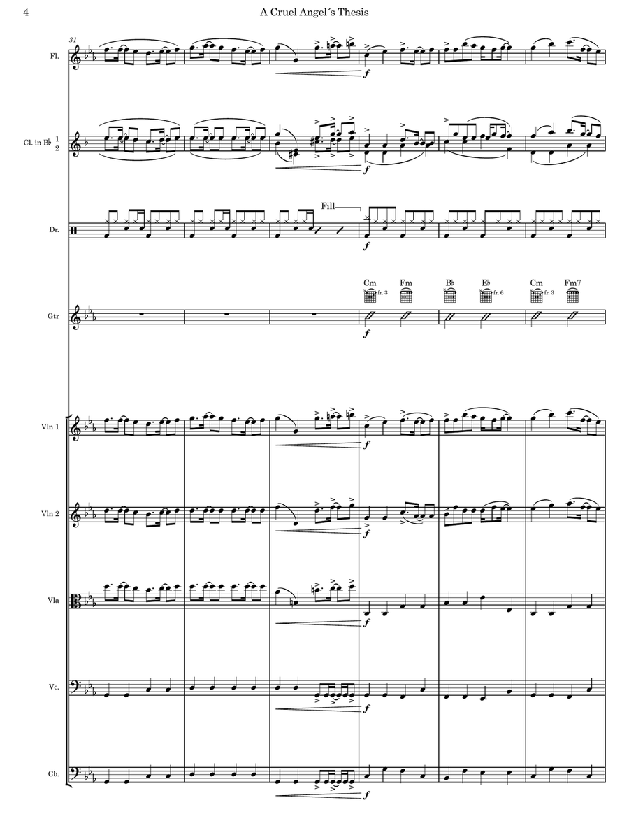 A Cruel Angel S Thesis 8 Bit Full Orchestra scores gallery preview page 4
