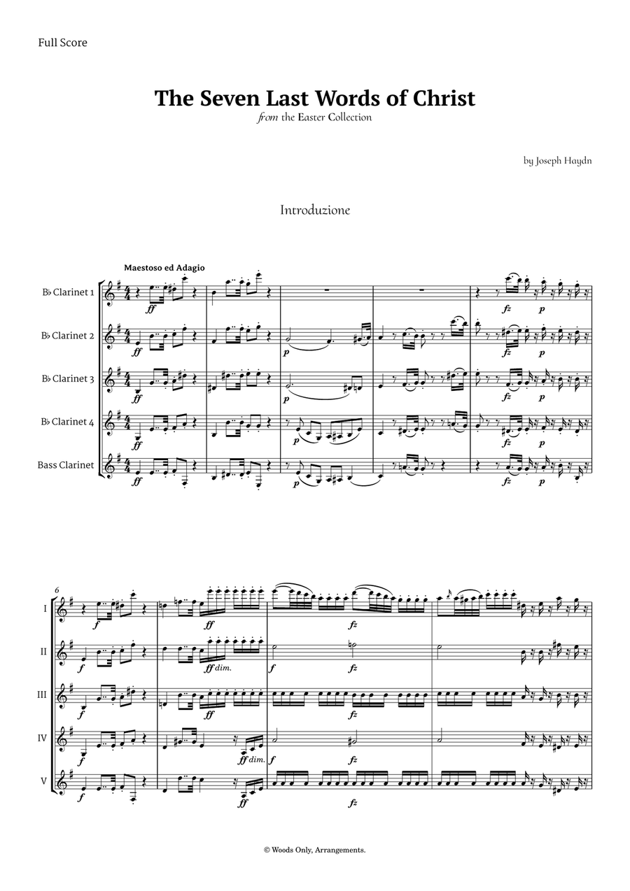 5 Easter Songs for Clarinet Quintet plus one Bonus Clarinet Quintet scores gallery preview page 2