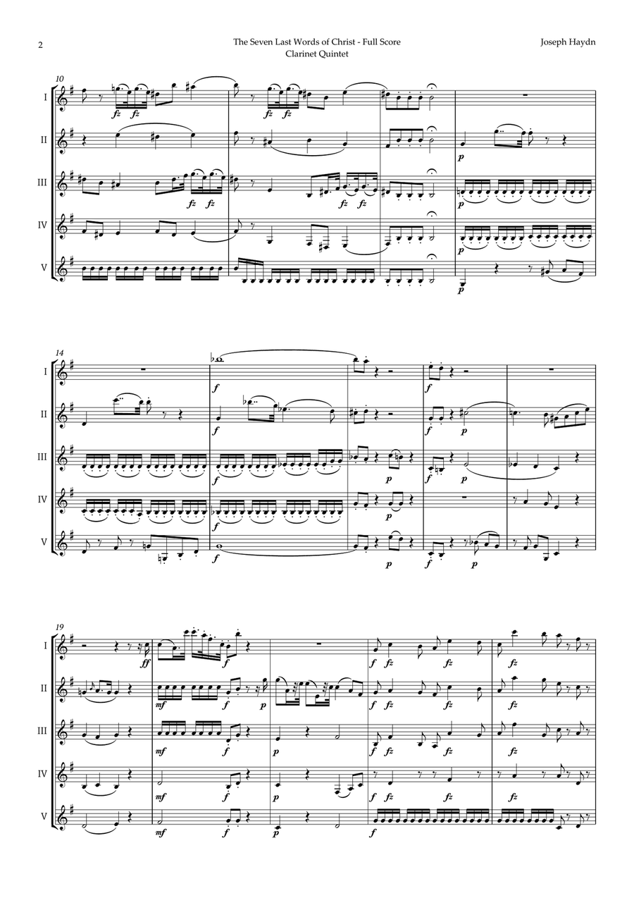 5 Easter Songs for Clarinet Quintet plus one Bonus Clarinet Quintet scores gallery preview page 3