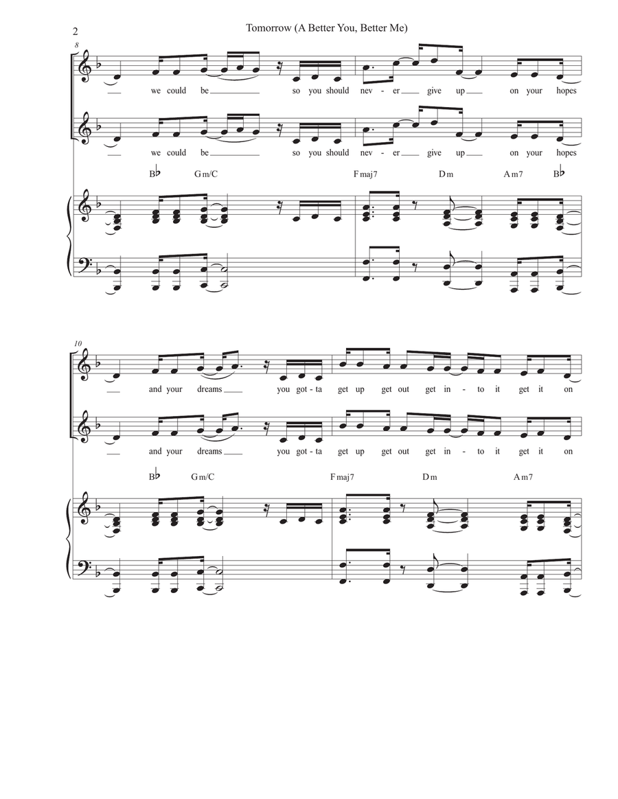 Tomorrow (A Better You, Better Me) 2-Part scores gallery preview page 2