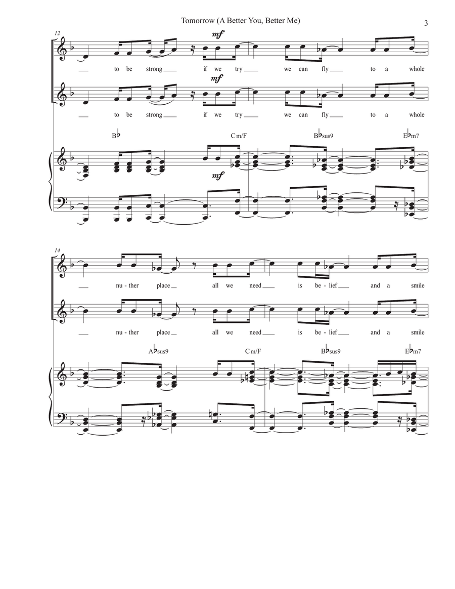 Tomorrow (A Better You, Better Me) 2-Part scores gallery preview page 3