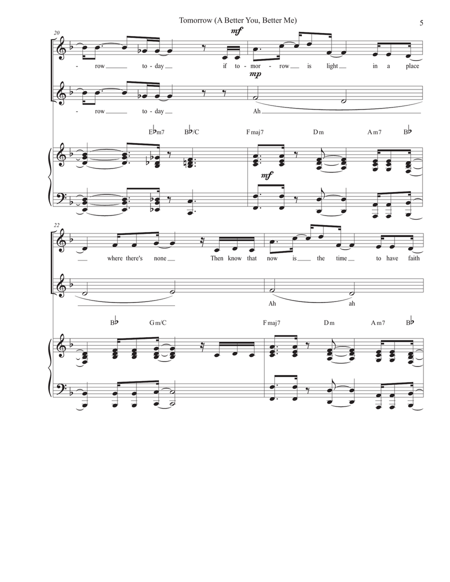 Tomorrow (A Better You, Better Me) 2-Part scores gallery preview page 5