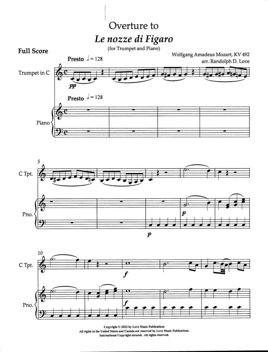 Overture to Le nozze di Figaro Chamber Music scores gallery preview page 1