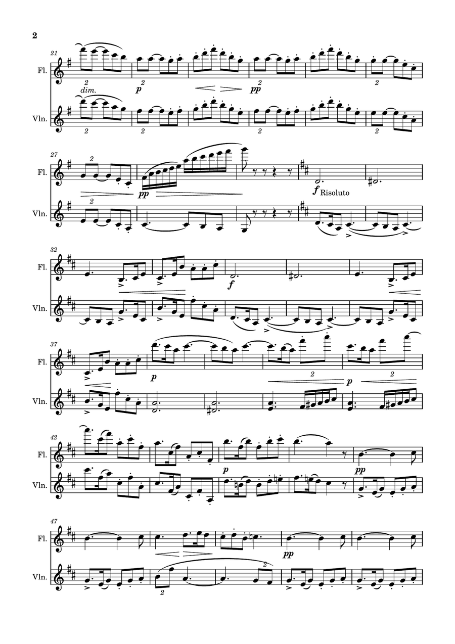 En Bateau from 'Petit Suite' Flute scores gallery preview page 2