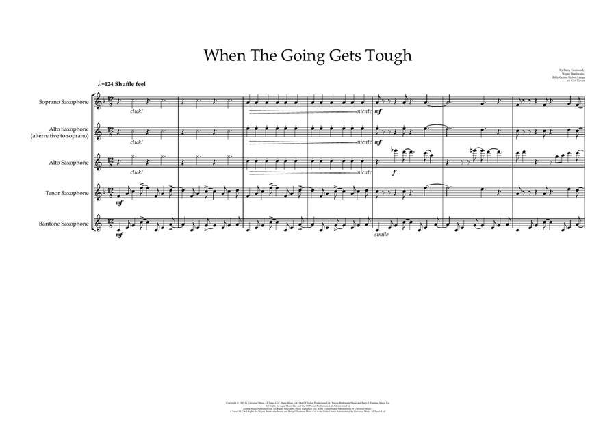 When The Going Gets Tough, The Tough Get Going Saxophone Quartet scores gallery preview page 1
