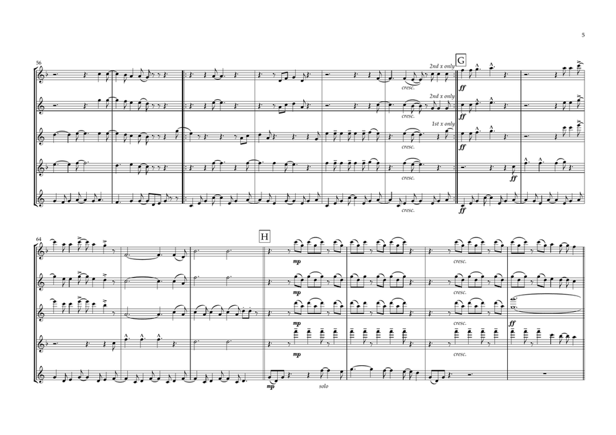 When The Going Gets Tough, The Tough Get Going Saxophone Quartet scores gallery preview page 5