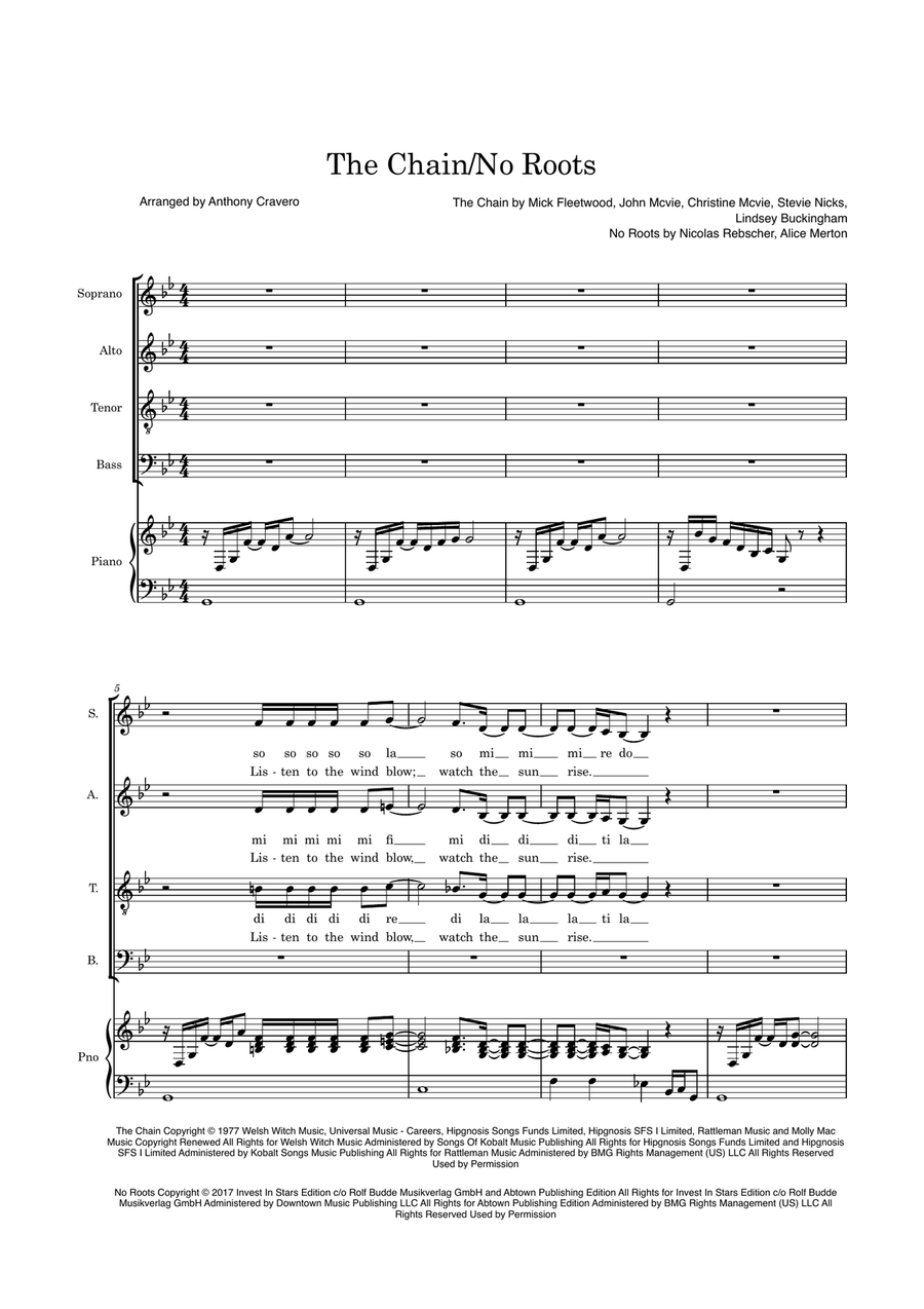 Medley: The Chain with No Roots 4-Part scores gallery preview page 1