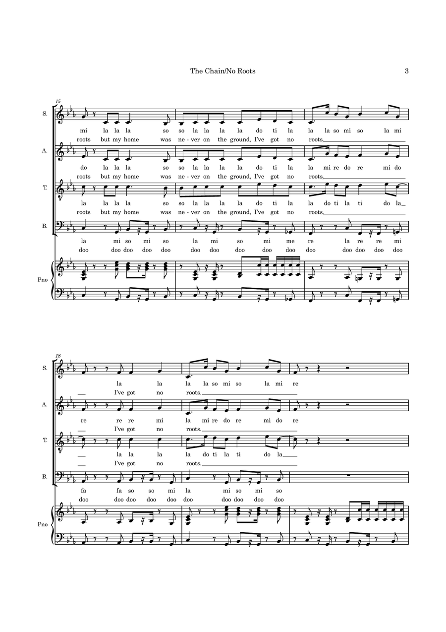 Medley: The Chain with No Roots 4-Part scores gallery preview page 3