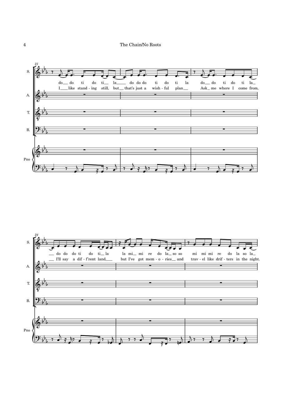 Medley: The Chain with No Roots 4-Part scores gallery preview page 4