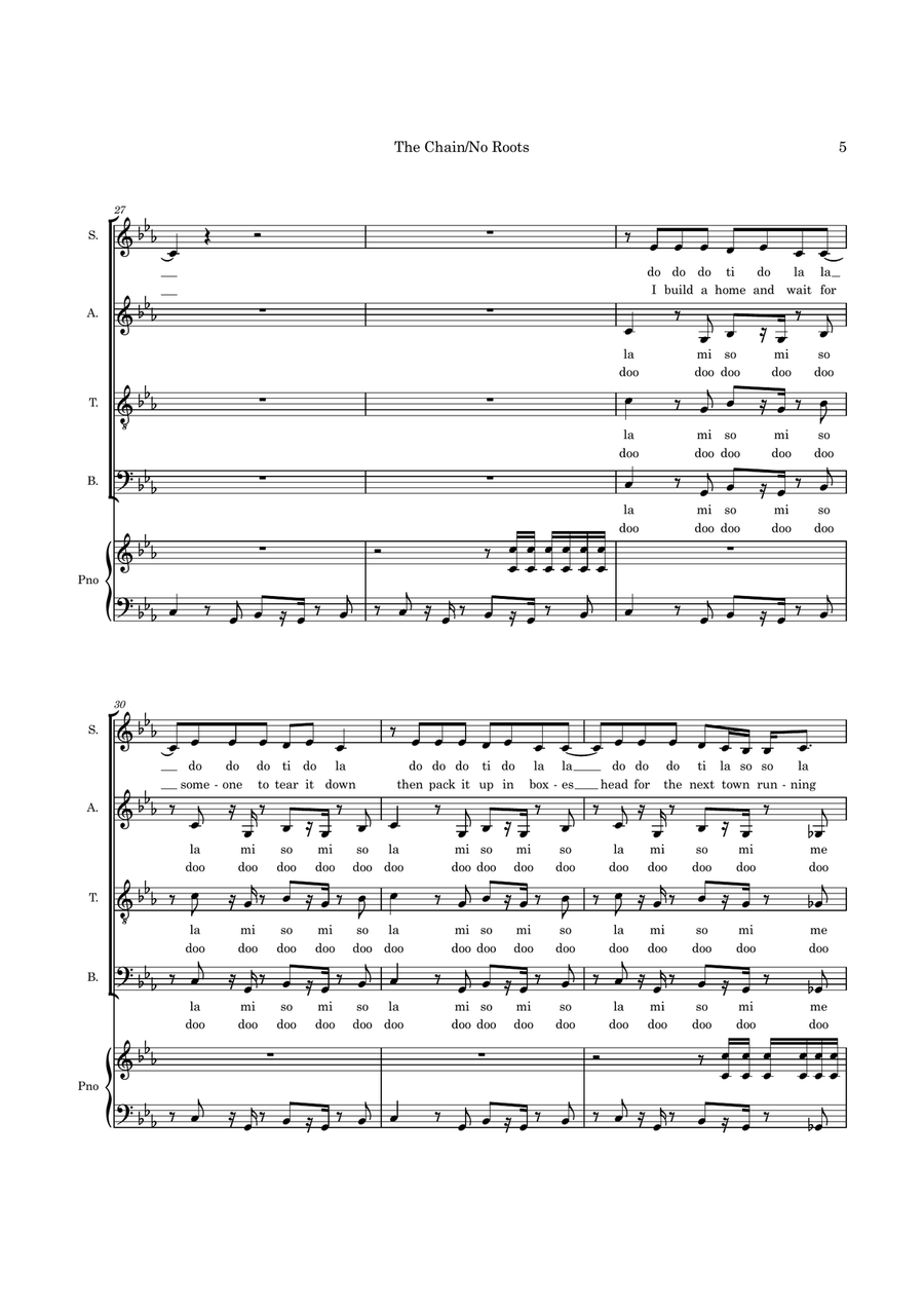 Medley: The Chain with No Roots 4-Part scores gallery preview page 5