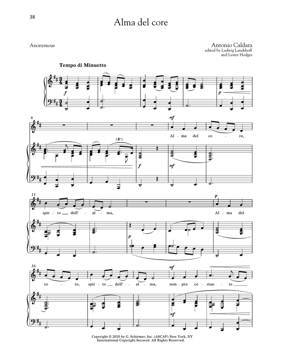 Alma Del Core (Low Voice) Low Voice scores gallery preview page 1