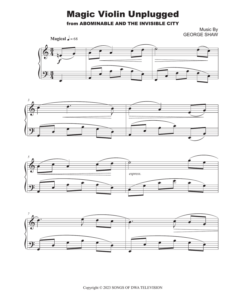 Magic Violin Unplugged Magic Violin Unplugged Piano Solo scores gallery preview page 2