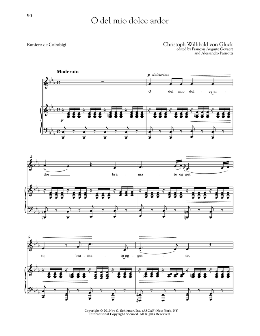 O Del Mio Dolce Ardor (Low Voice) Low Voice scores gallery preview page 1