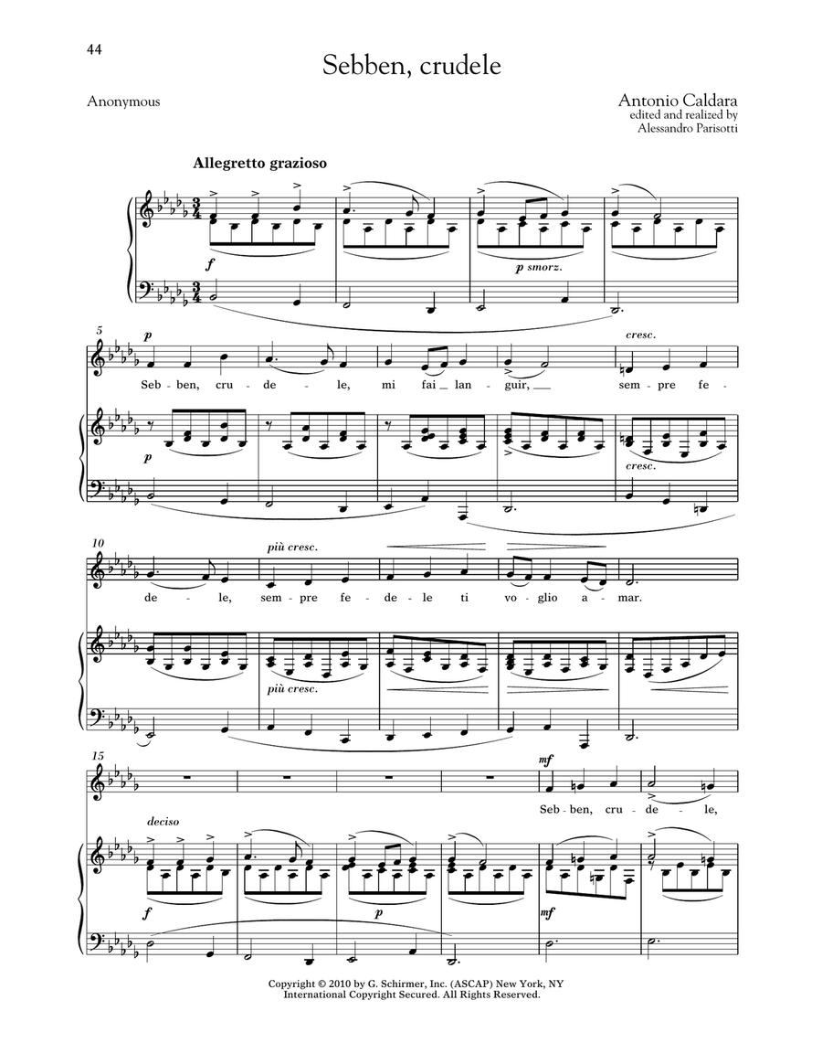 Sebben, Crudele (Low Voice) Low Voice scores gallery preview page 1