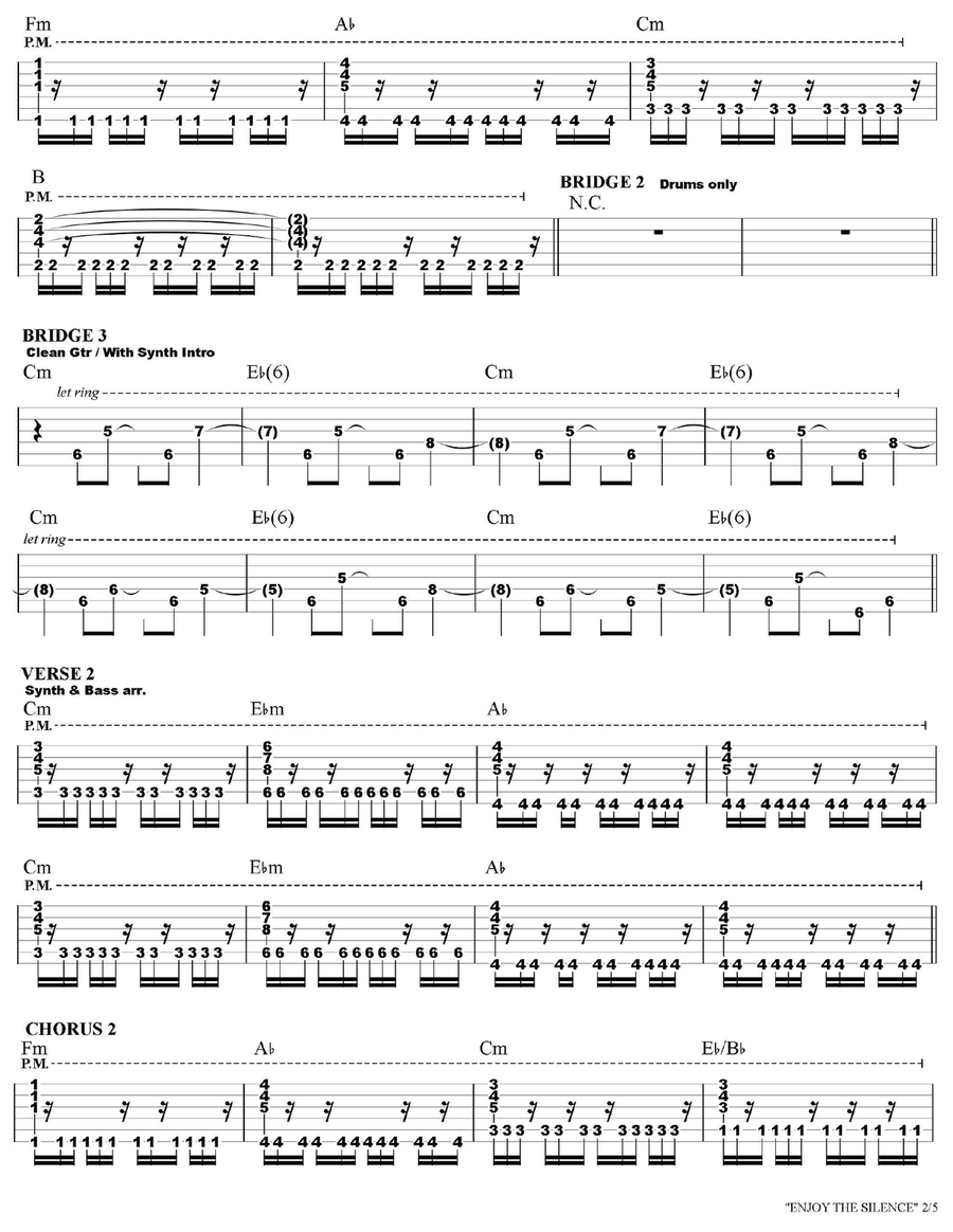 Enjoy The Silence Enjoy The Silence Guitar Tablature scores gallery preview page 2