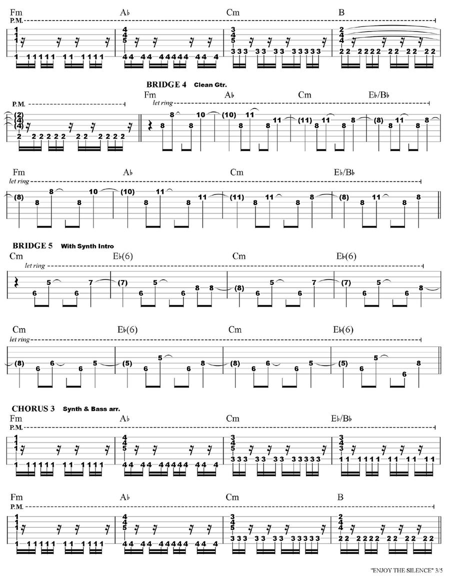 Enjoy The Silence Enjoy The Silence Guitar Tablature scores gallery preview page 3