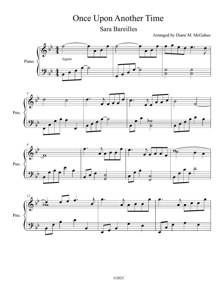 Once Upon Another Time Once Upon Another Time Piano Solo scores gallery preview page 1