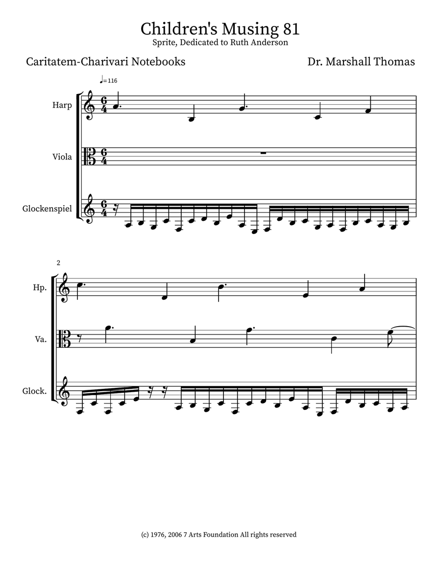 Children's Musing 81 Children's Musing 81 Small Ensemble scores gallery preview page 1