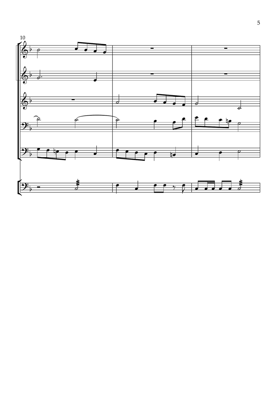 Angels from the Realms of Glory Brass Quintet scores gallery preview page 5