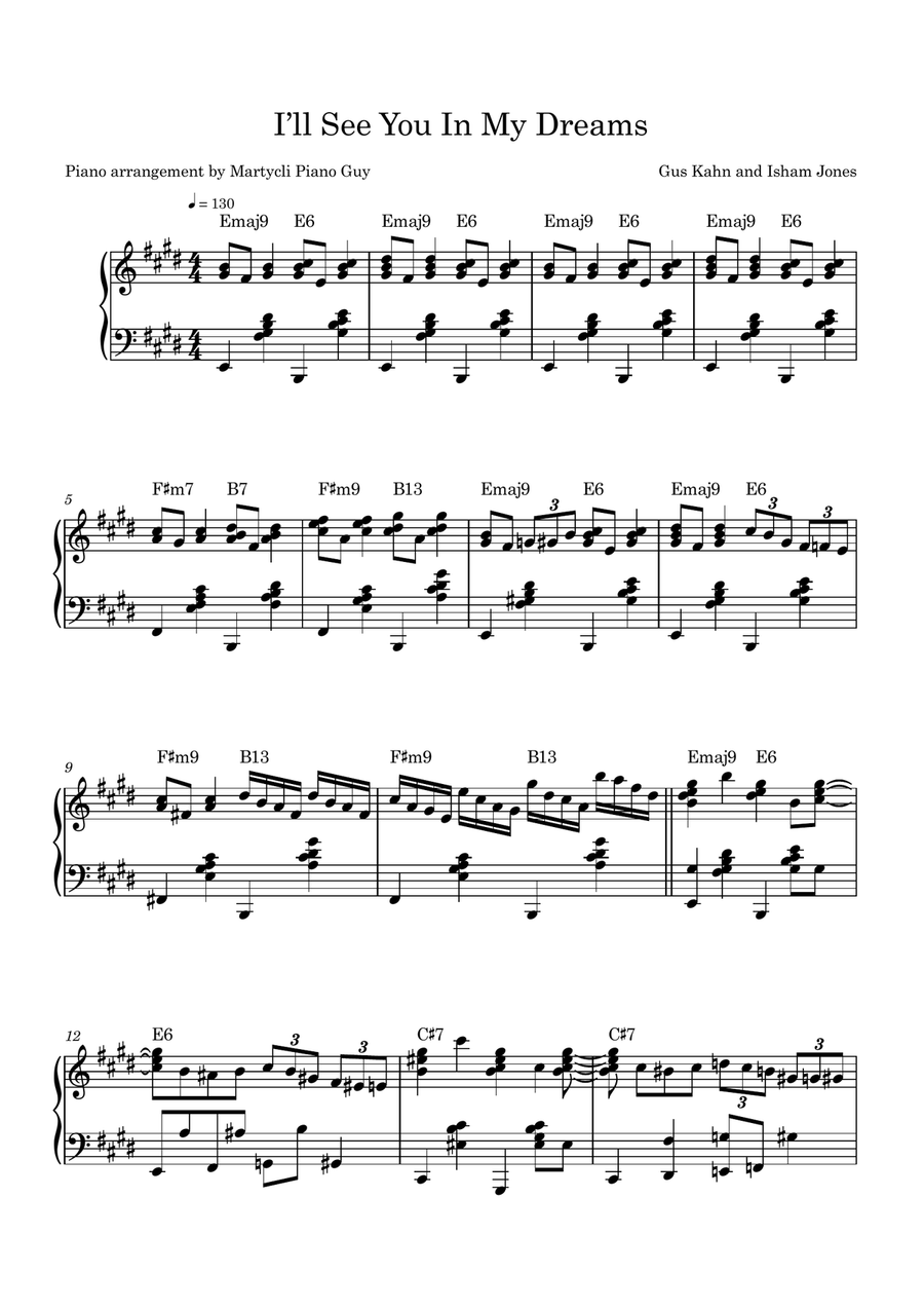 I'll See You In My Dreams Piano Solo scores gallery preview page 1