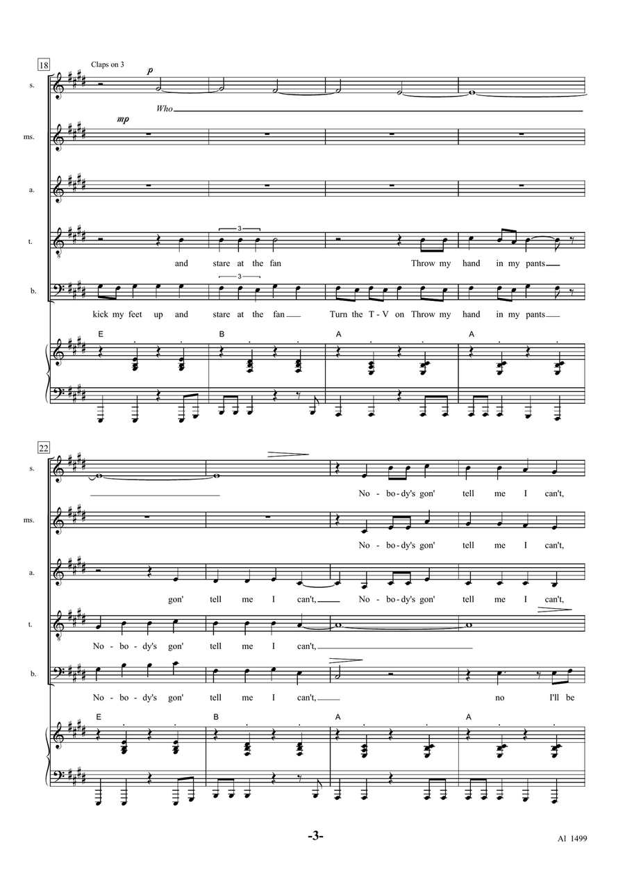 The Lazy Song The Lazy Song Choir scores gallery preview page 3