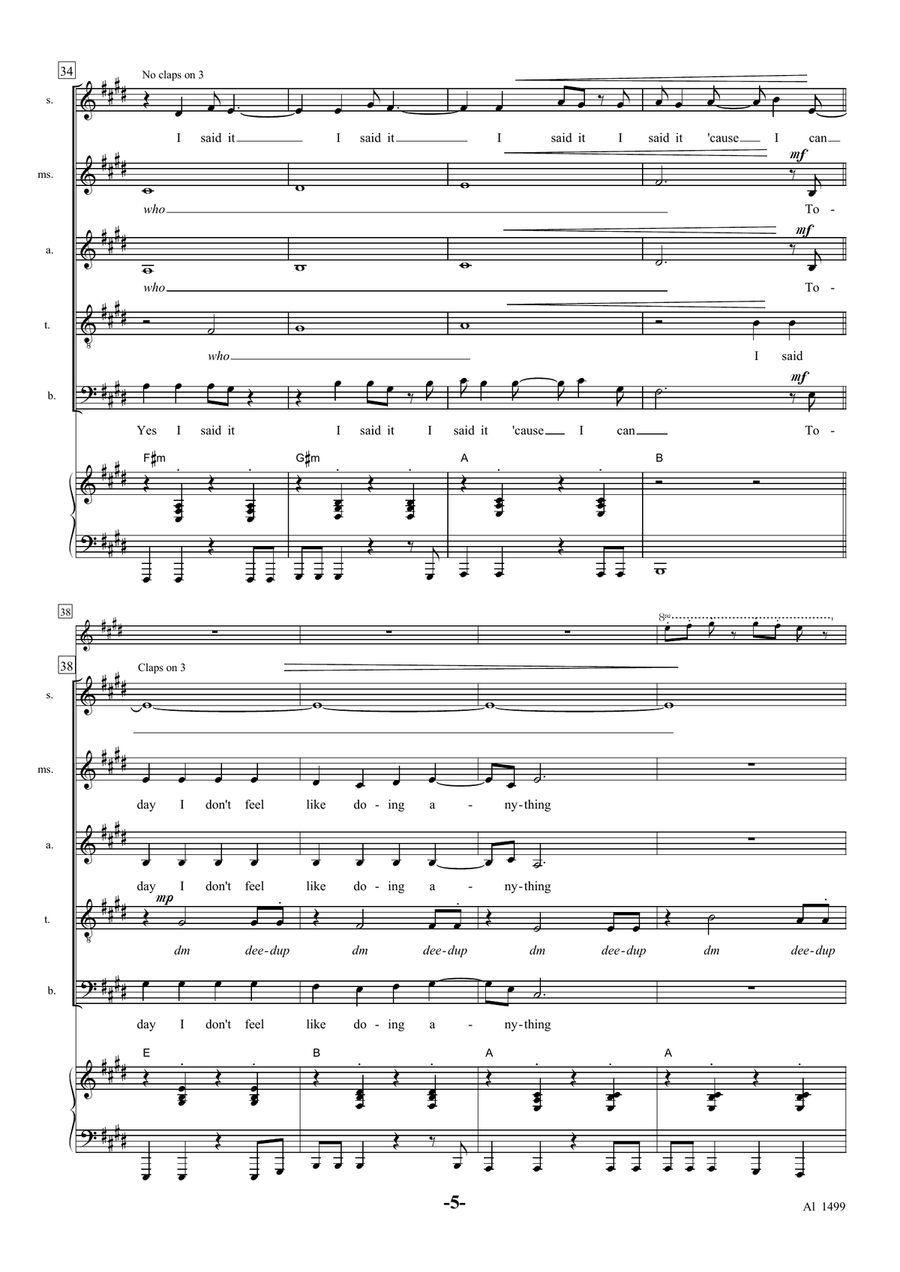 The Lazy Song The Lazy Song Choir scores gallery preview page 5