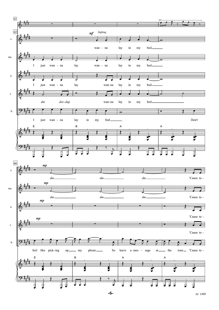 The Lazy Song The Lazy Song Choir scores gallery preview page 6