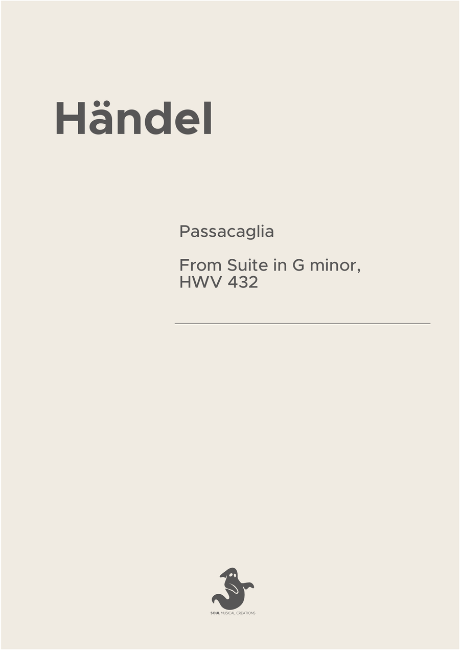 Passacaglia, Suite in G minor, HWV 432 Piano Method scores gallery preview page 1