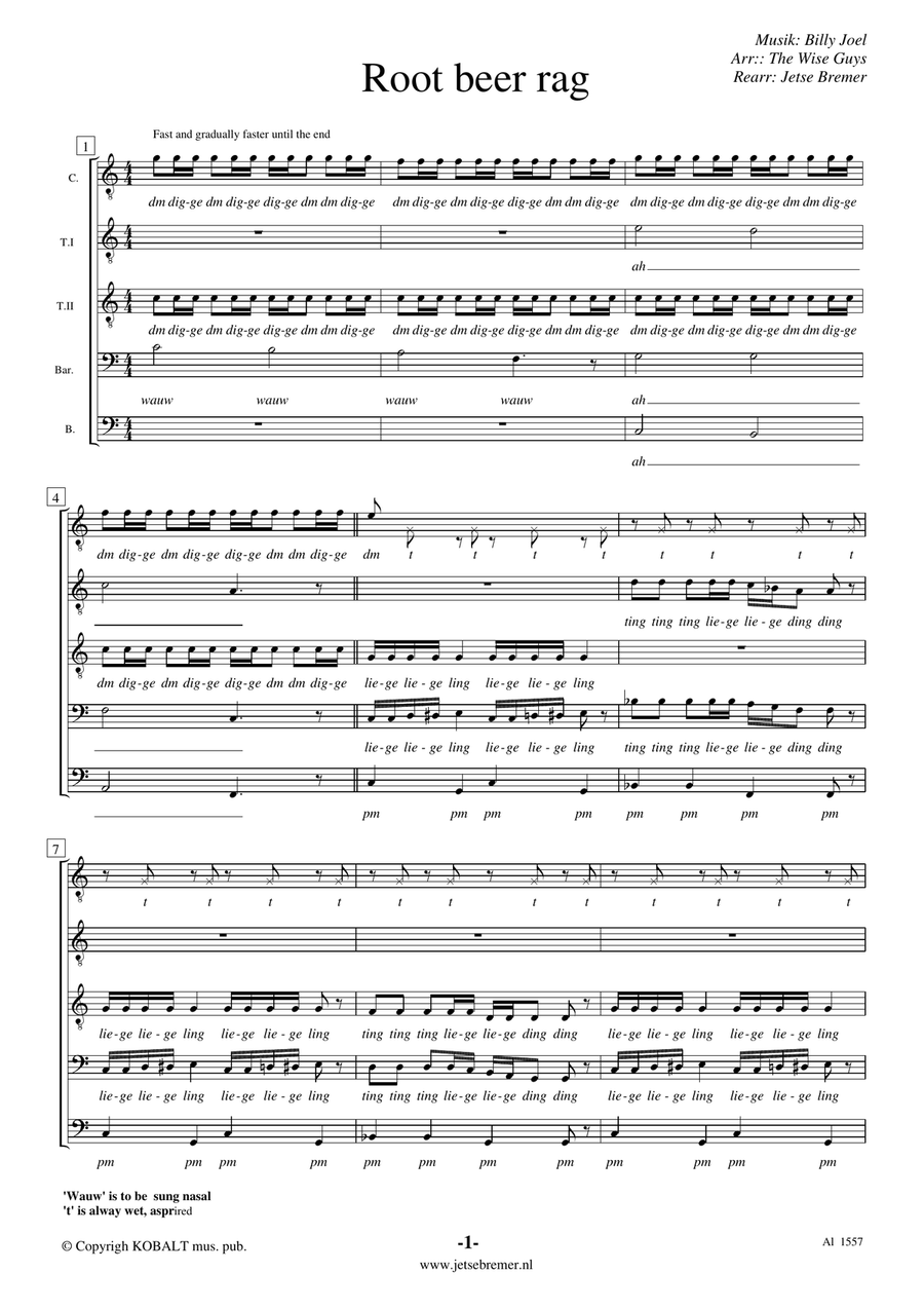 Root Beer Rag Root Beer Rag Choir scores gallery preview page 1