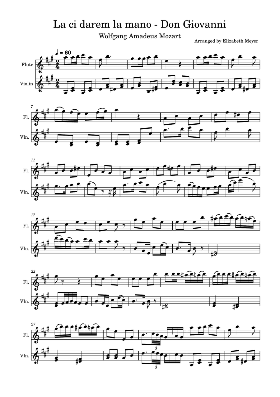 Don Giovanni - La Ci Darem La Mano Flute scores gallery preview page 1