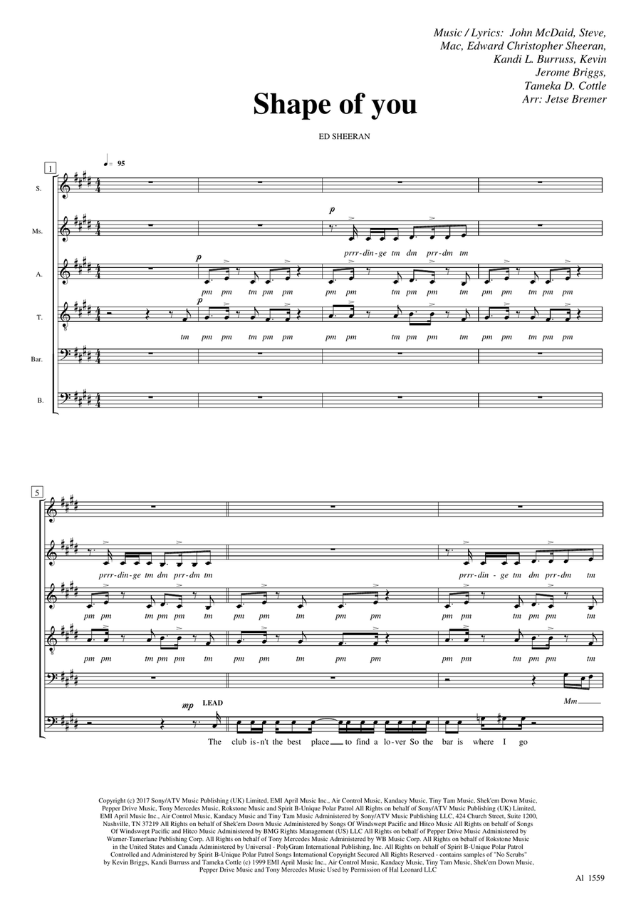 Shape Of You Shape Of You Choir scores gallery preview page 1