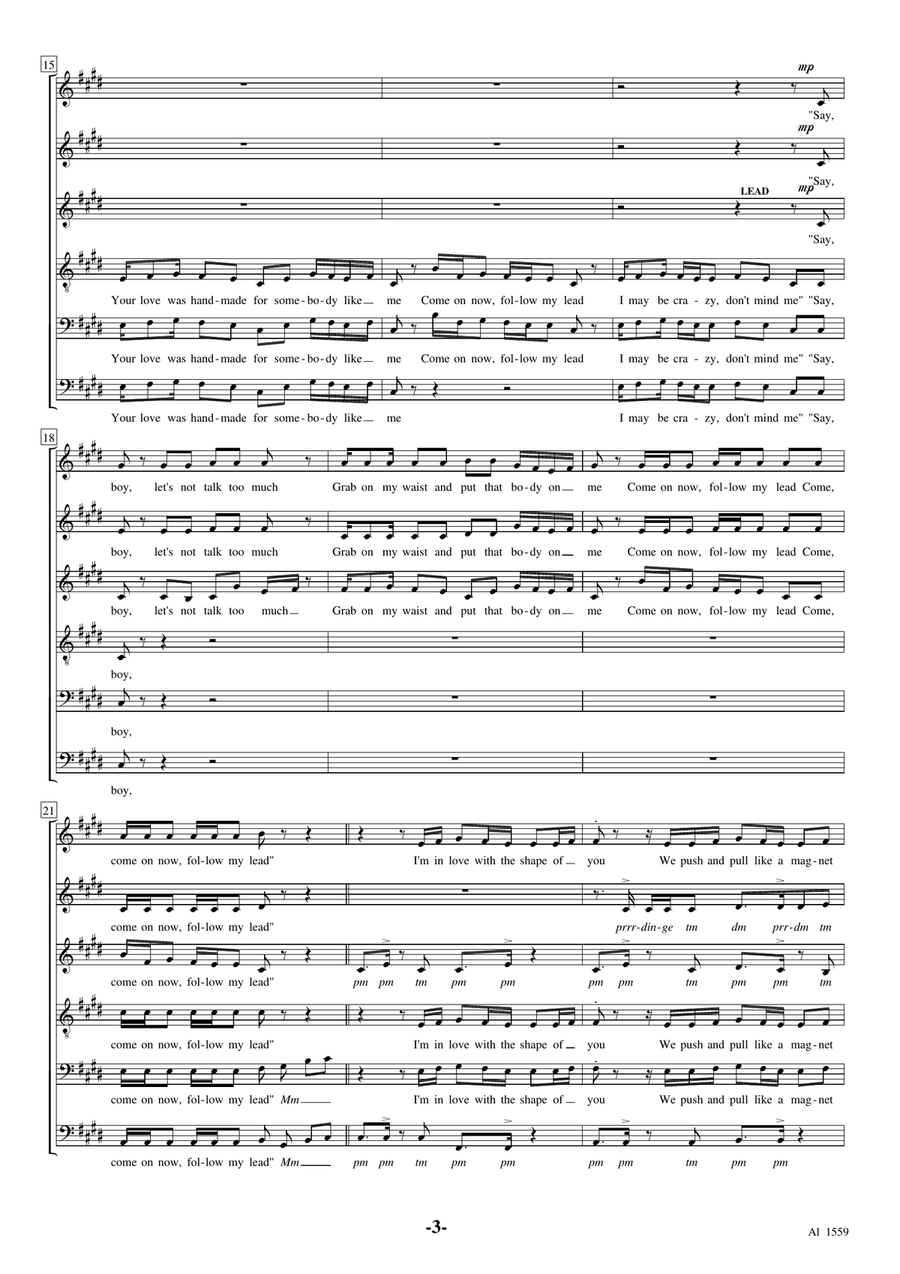 Shape Of You Shape Of You Choir scores gallery preview page 3