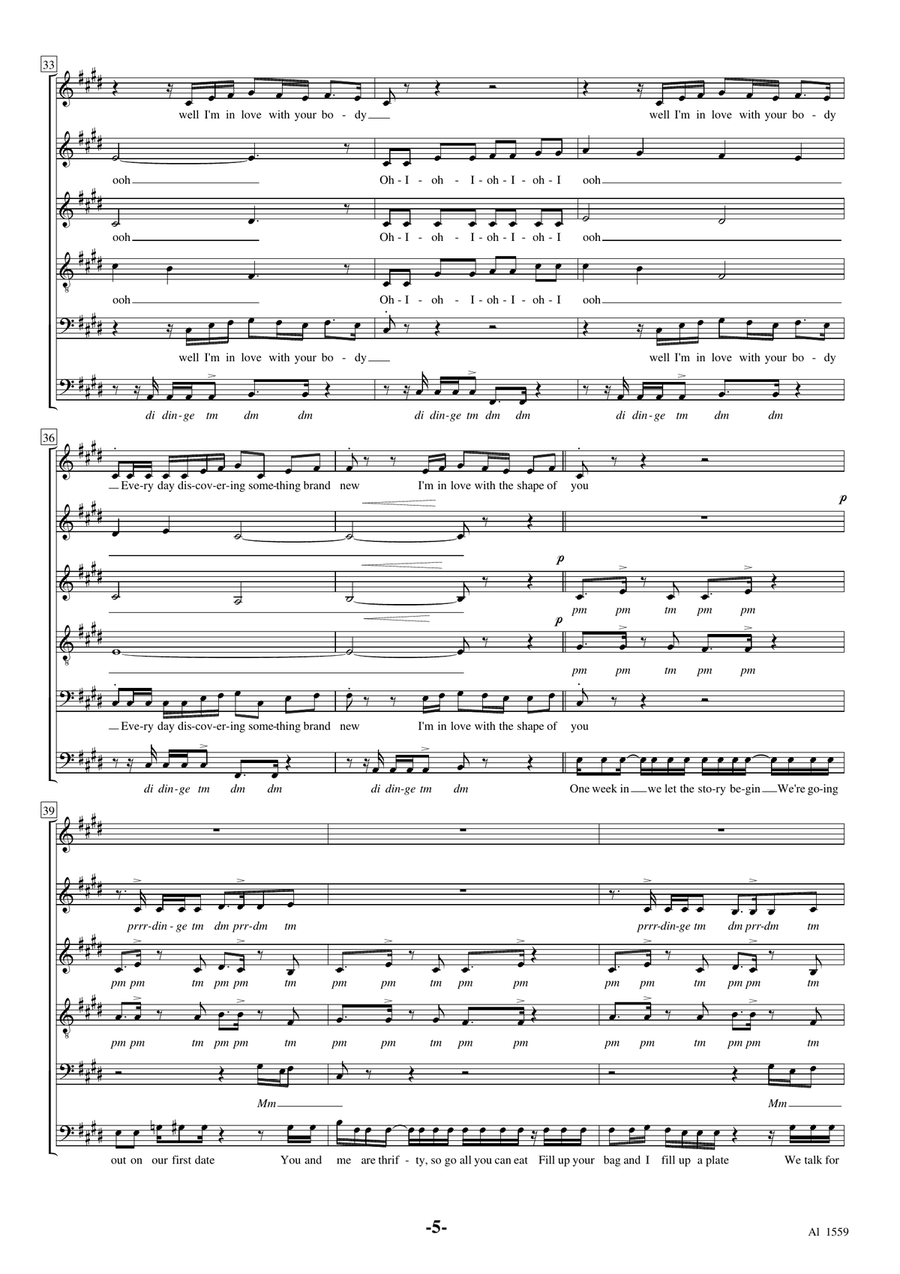 Shape Of You Shape Of You Choir scores gallery preview page 5